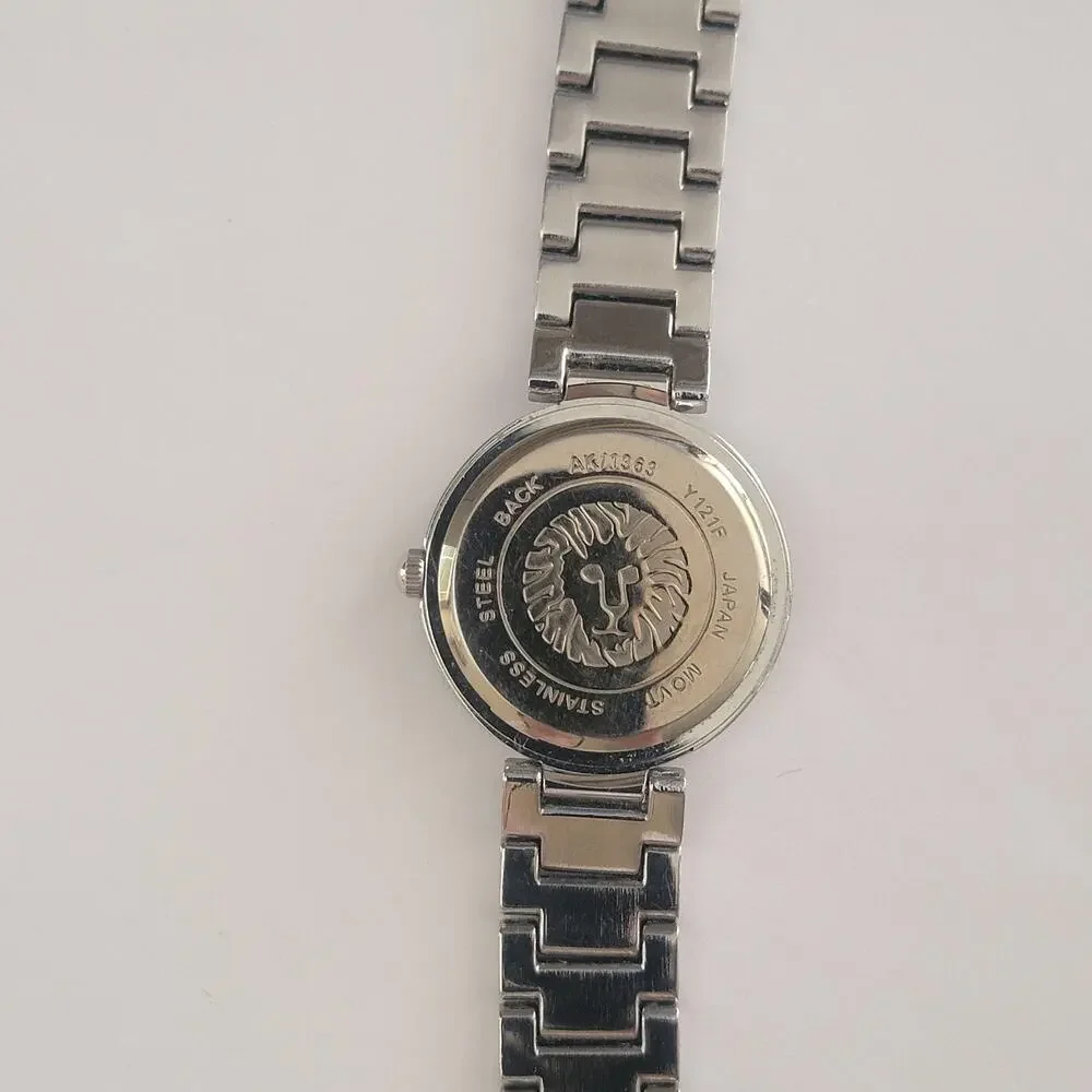 Anne Klein AK/1363 Y121F Womens Watch Silver Case Black Dial Stainless Bracelet